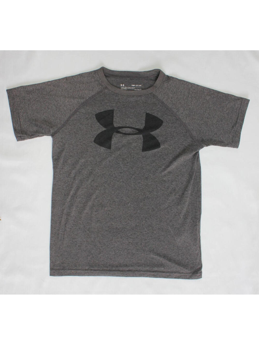 Under Armour Shirt Youth Small Gray Loose Fit HeatGear Athletic Performance YSM